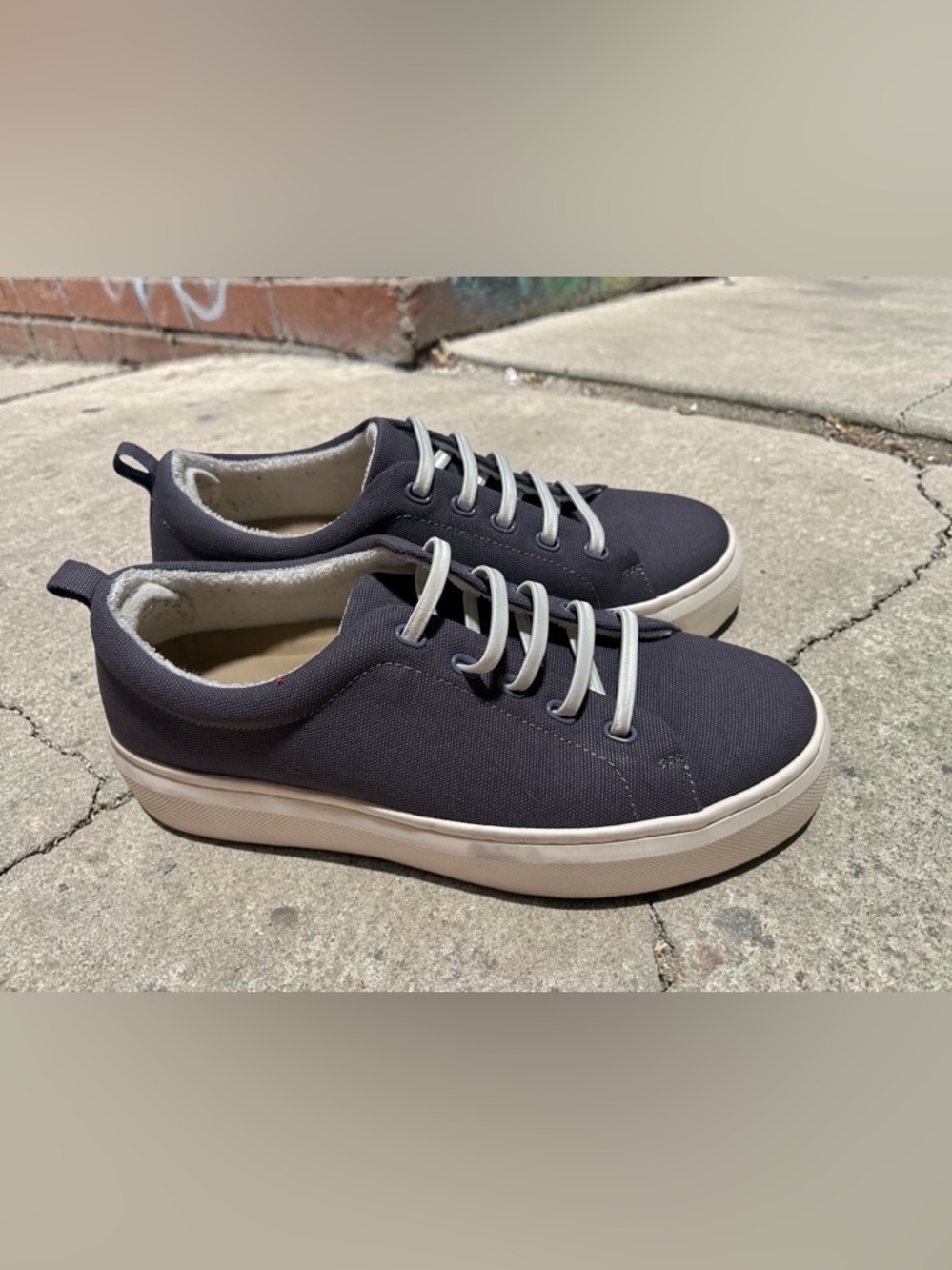 Abeo Women's Blue  Canvas Lace-Up Sneakers with White Sole size 8
